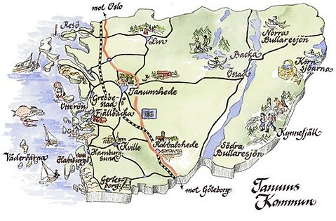 Karta över Tanums kommun